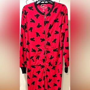 Disney Mickey Mouse Adult Onsie Pajamas Womens M (8-10)